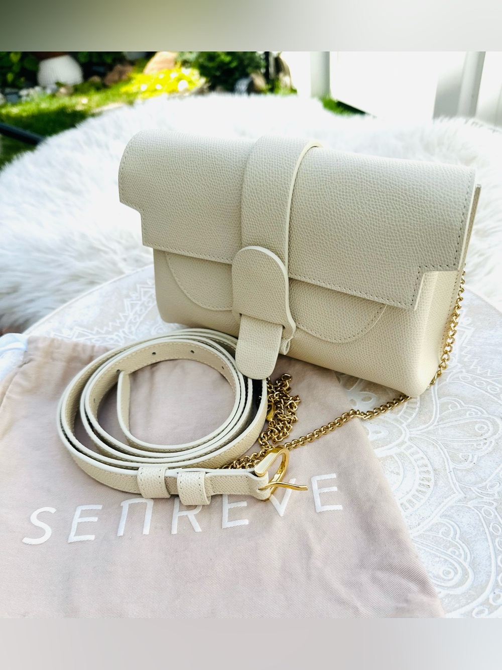 Senreve Cream Pebbled Leather Belt Bag 💙🌹 - Picture 3 of 8